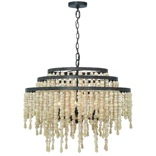 Poppy 6 Light Forged Bronze Chandelier