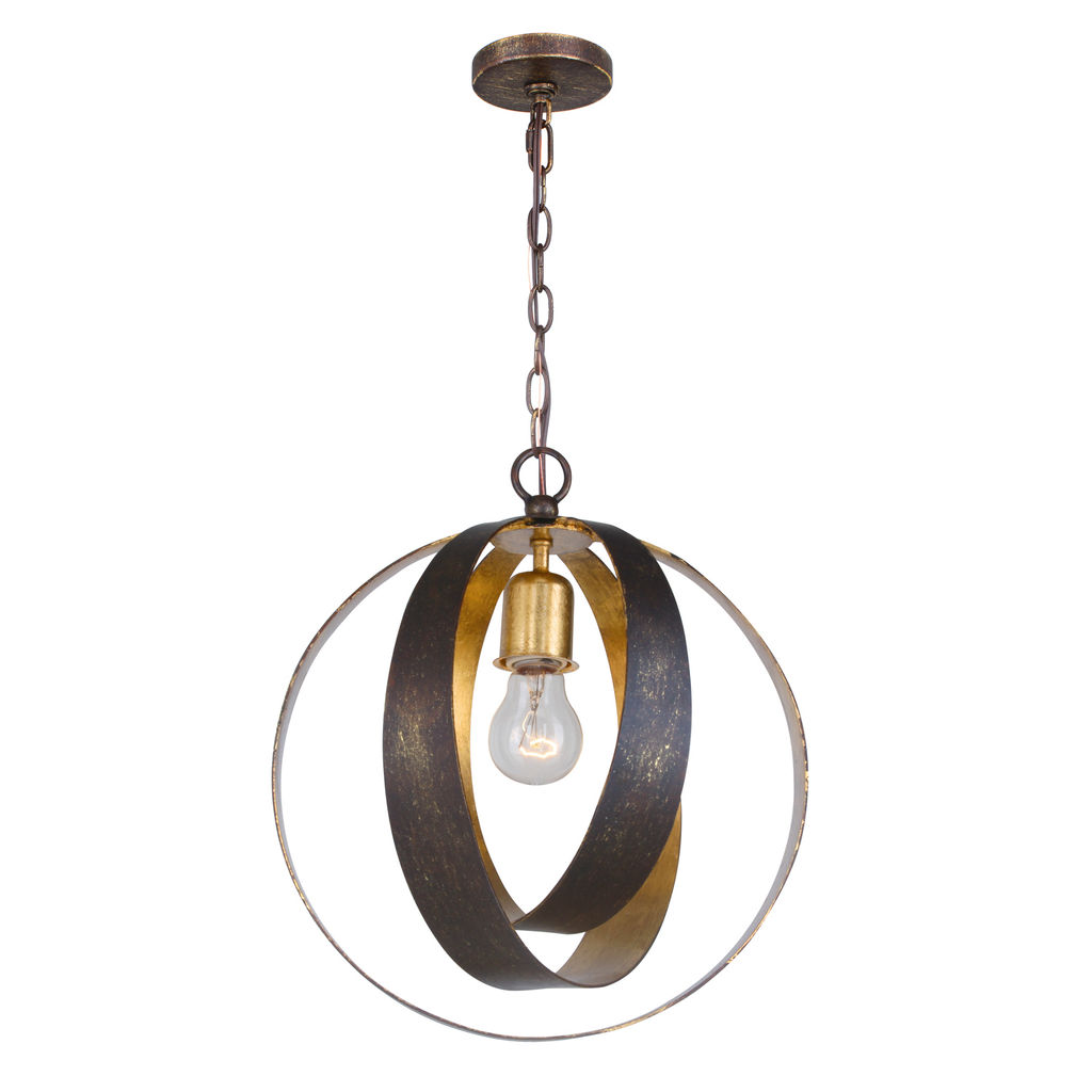 Preview image for Luna 1 Light Bronze & Gold Sphere Mini Chandelier