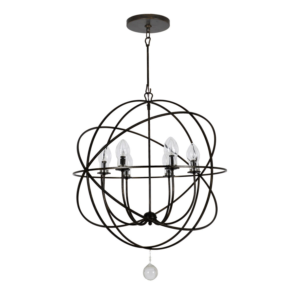 Preview image for Outdoor 6 Light Bronze Sphere Chandelier