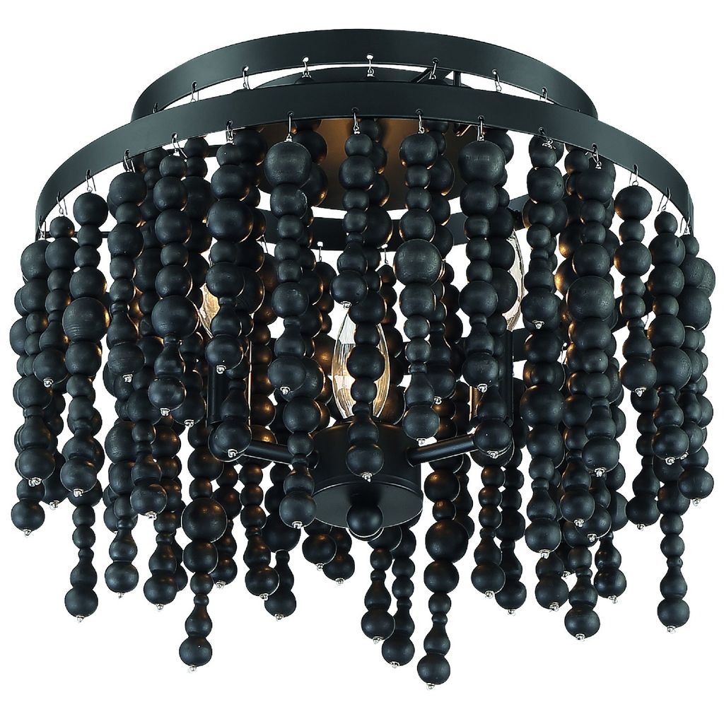 Poppy 3 Light Matte Black Ceiling Mount