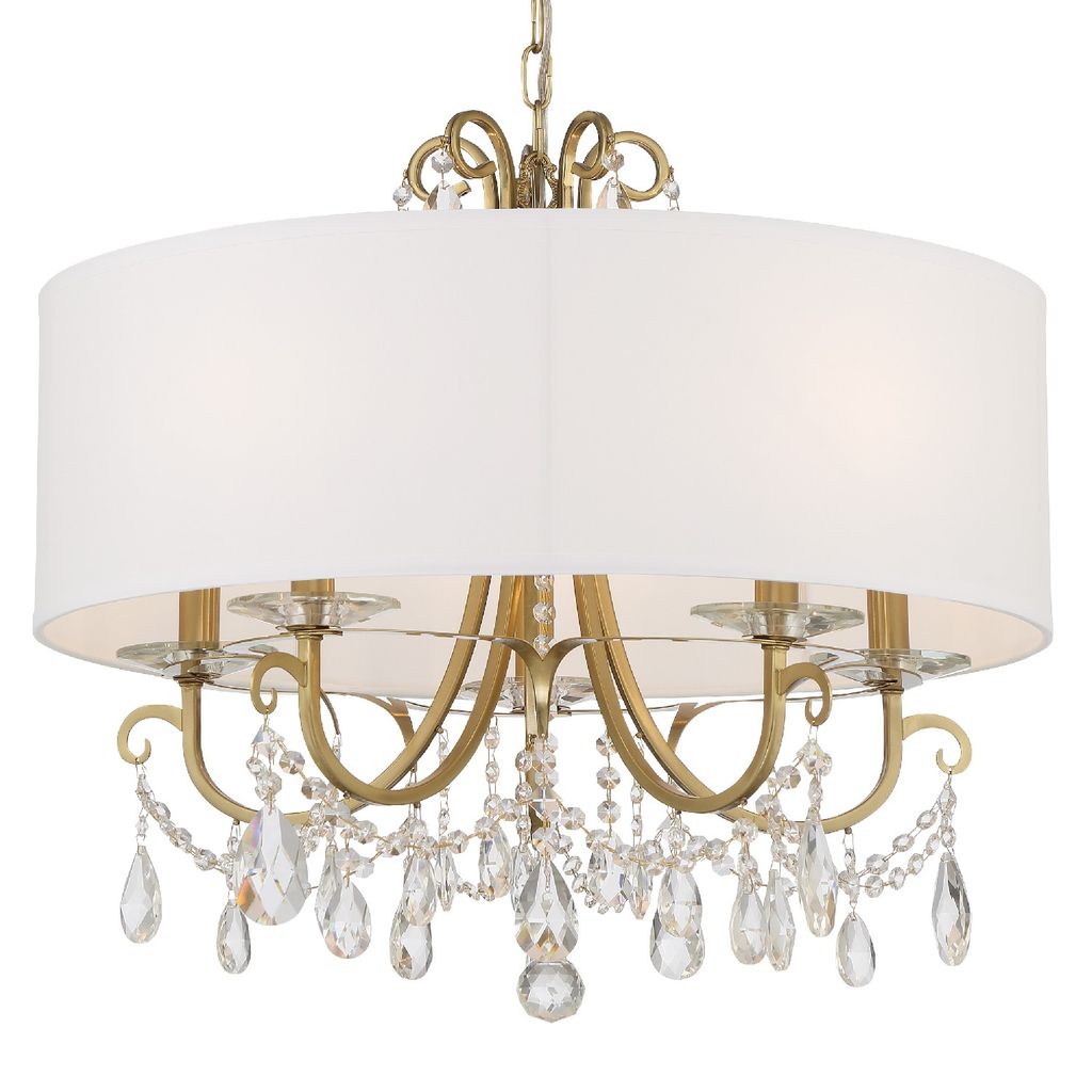 Othello 5 Light Vibrant Gold Chandelier, Steel
