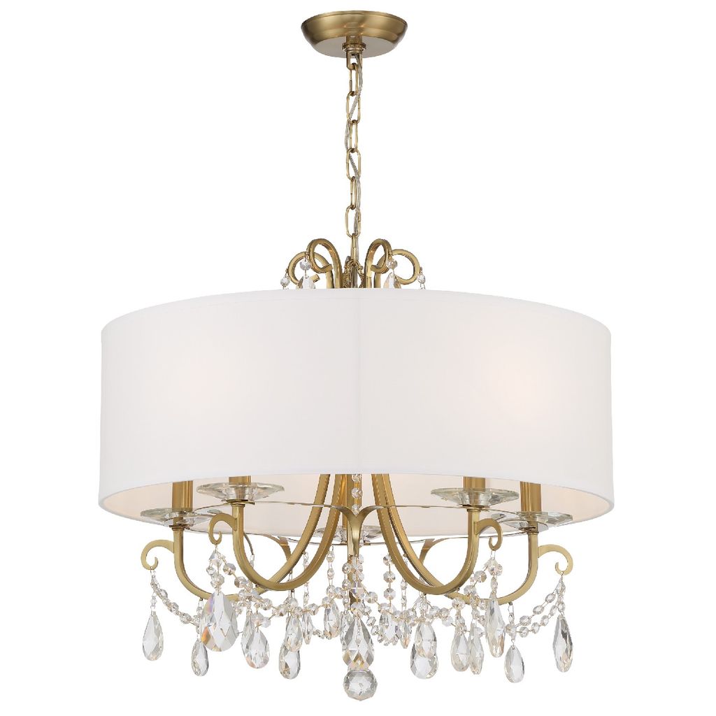 Othello 5 Light Vibrant Gold Chandelier, Steel