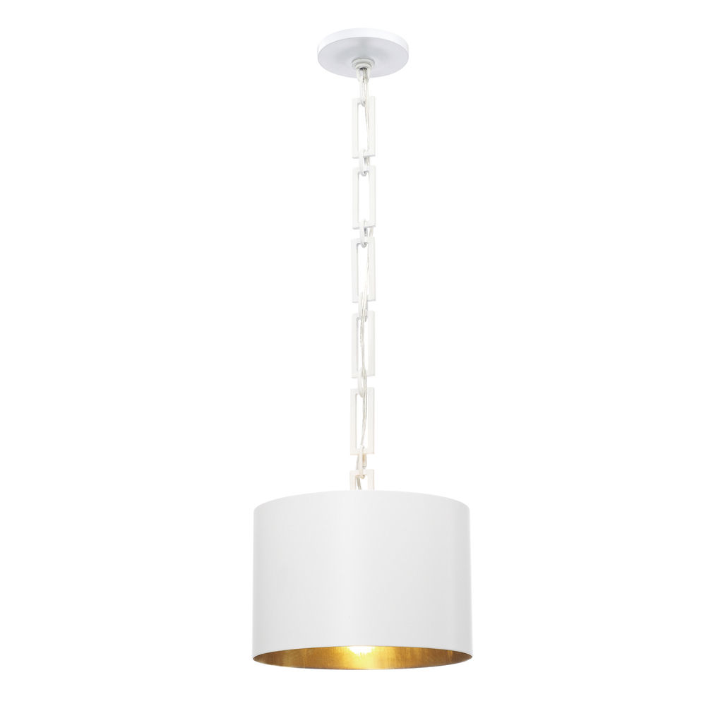 Brian Patrick Flynn For Crystorama Alston 1 Light Matte White & Antique Gold Mini Chandelier