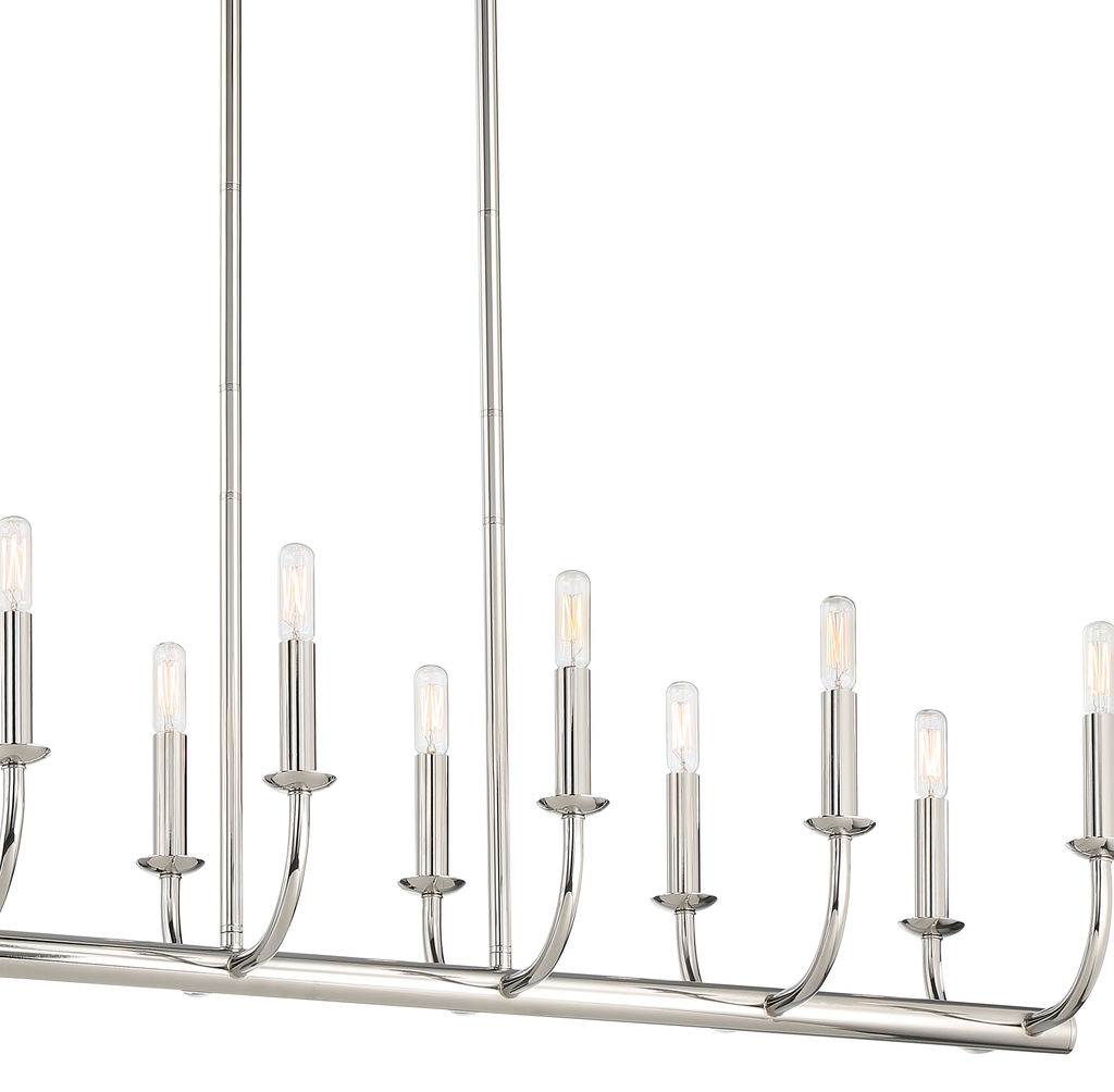 Pipa 12 Light Polished Nickel Chandelier