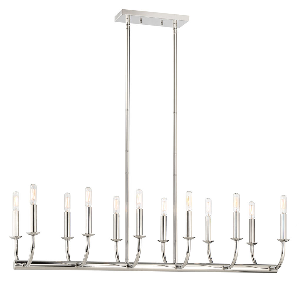 Pipa 12 Light Polished Nickel Chandelier