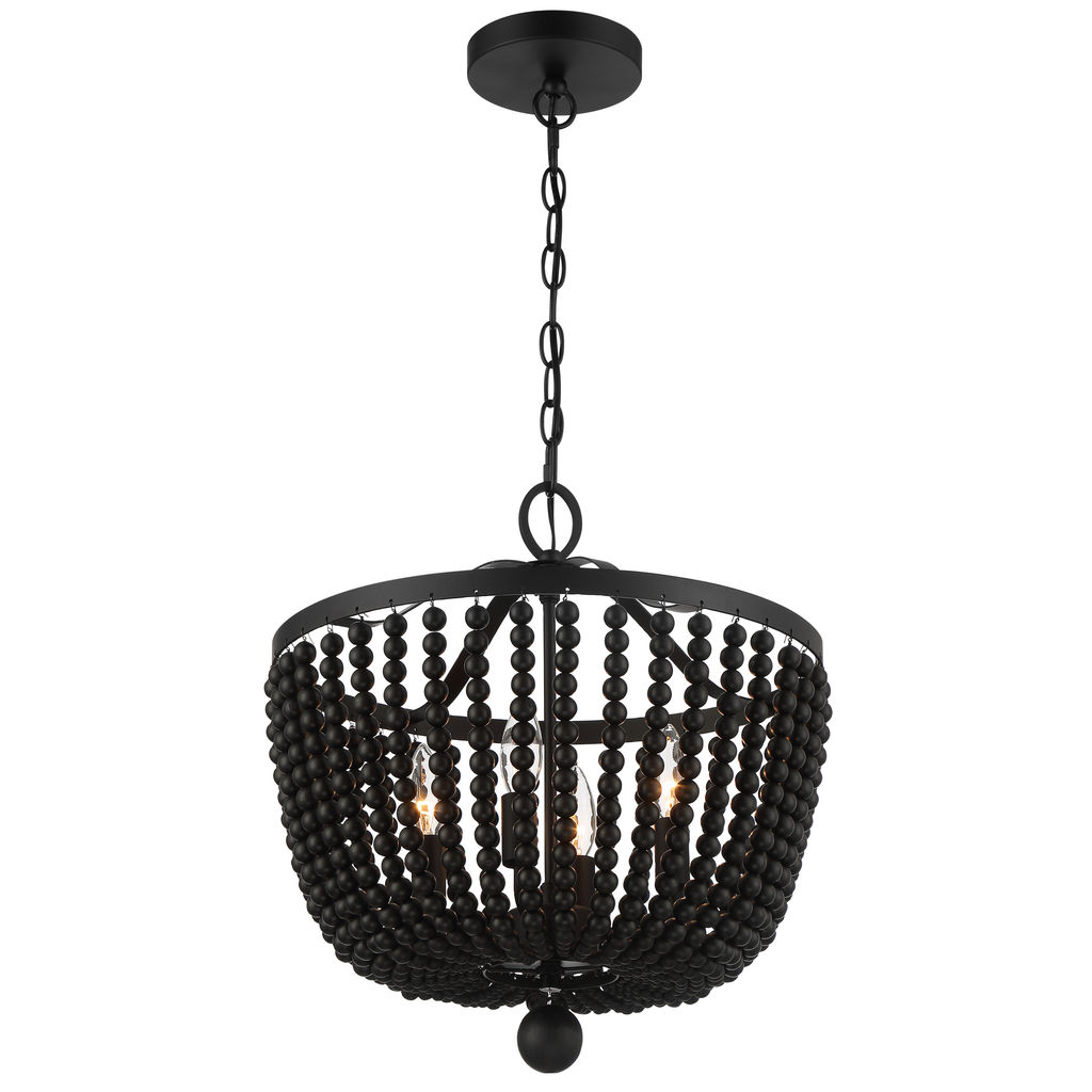 Preview image for Rylee 4 Light Matte Black Chandelier