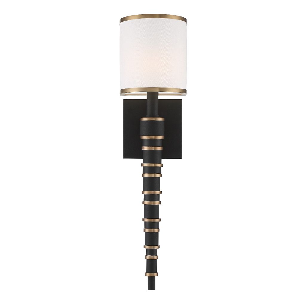 Sloane 1 Light Vibrant Gold & Black Forged Wall Sconce