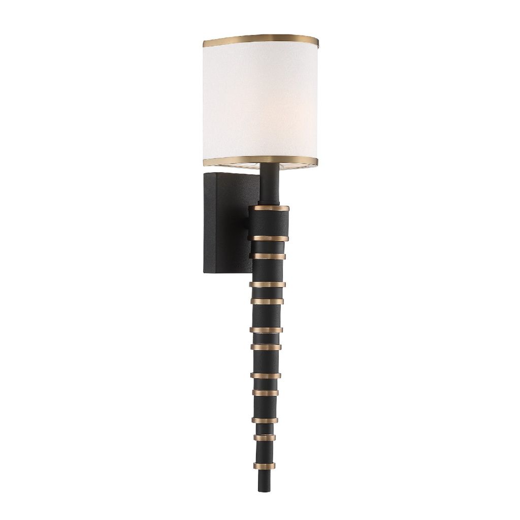Sloane 1 Light Vibrant Gold & Black Forged Wall Sconce