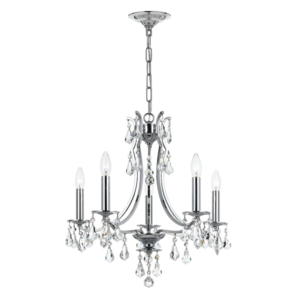 Cedar 5 Light Swarovski Polished Chandelier