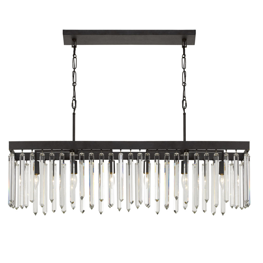 Canyon 6 Light Forged Bronze Chandelier, Steel