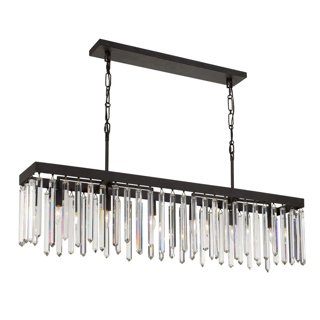 Canyon 6 Light Forged Bronze Chandelier, Steel
