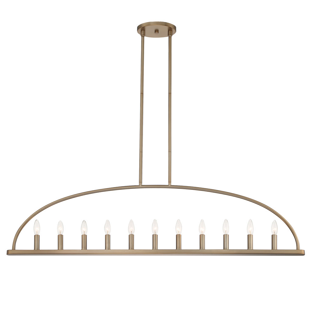 Abbott 11 Light Vibrant Gold Linear Chandelier