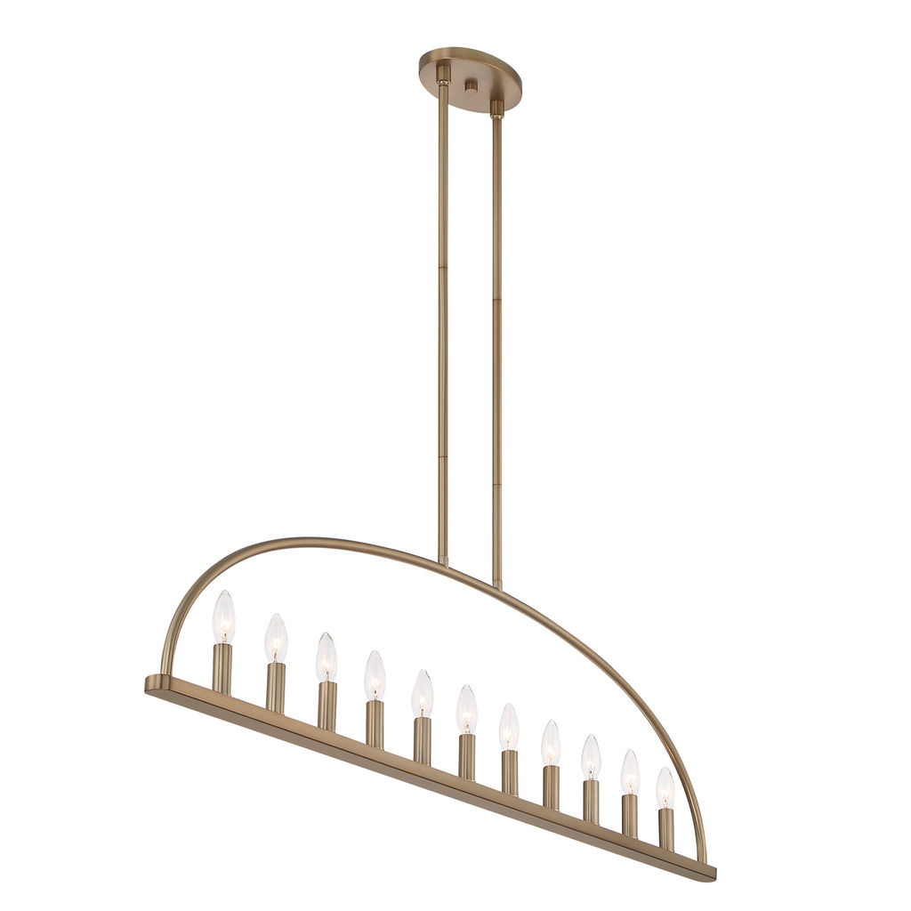 Abbott 11 Light Vibrant Gold Linear Chandelier
