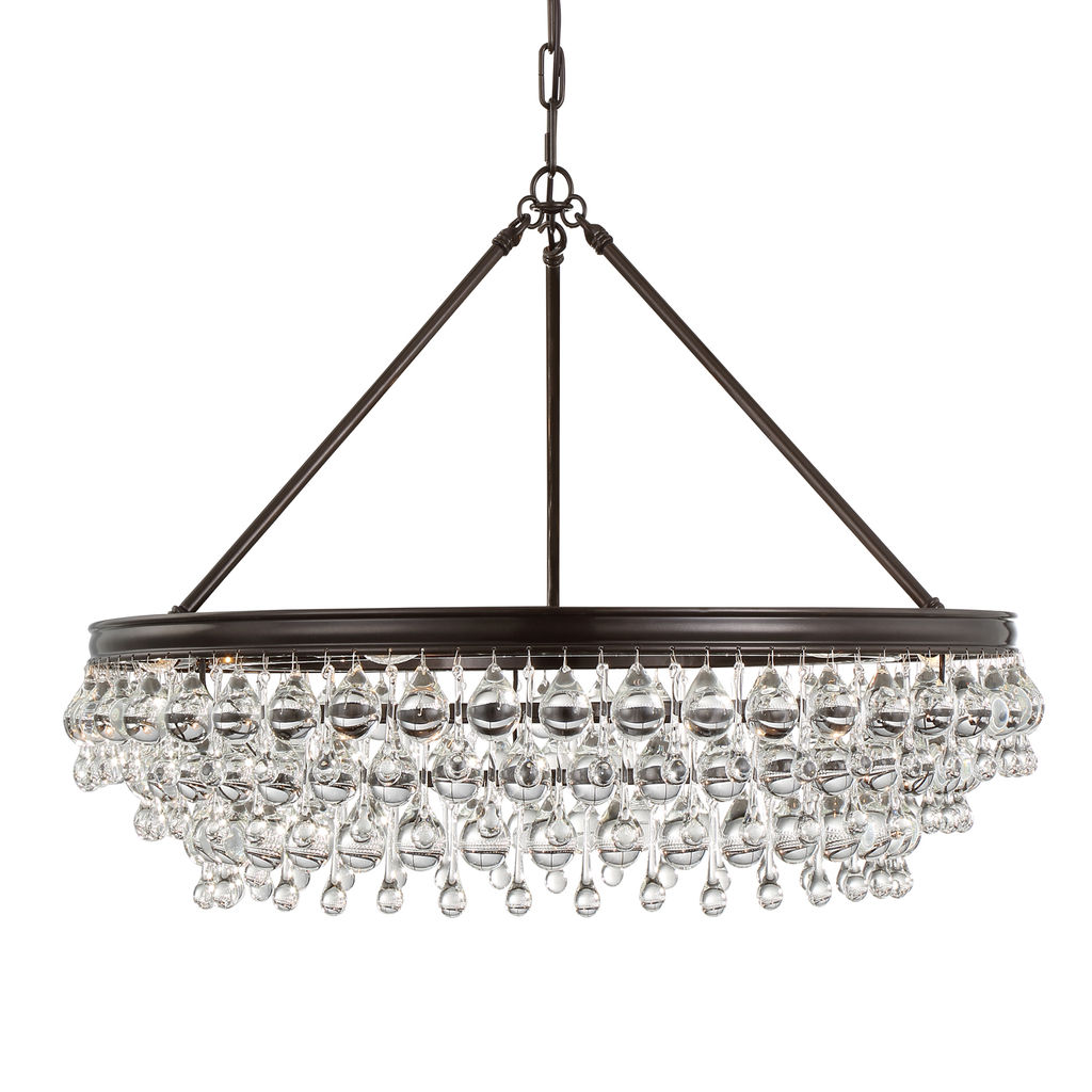 Aniston 6 Light Crystal Teardrop Bronze Chandelier
