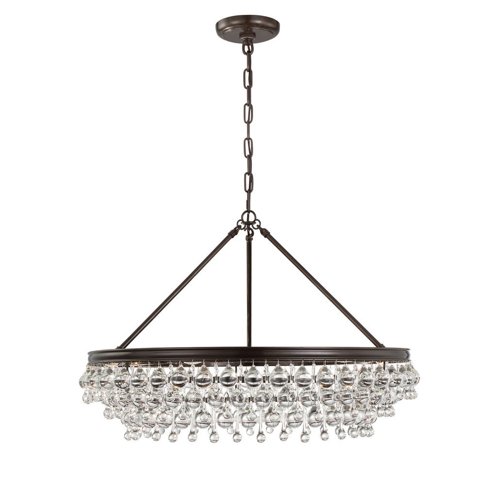 Aniston 6 Light Crystal Teardrop Bronze Chandelier
