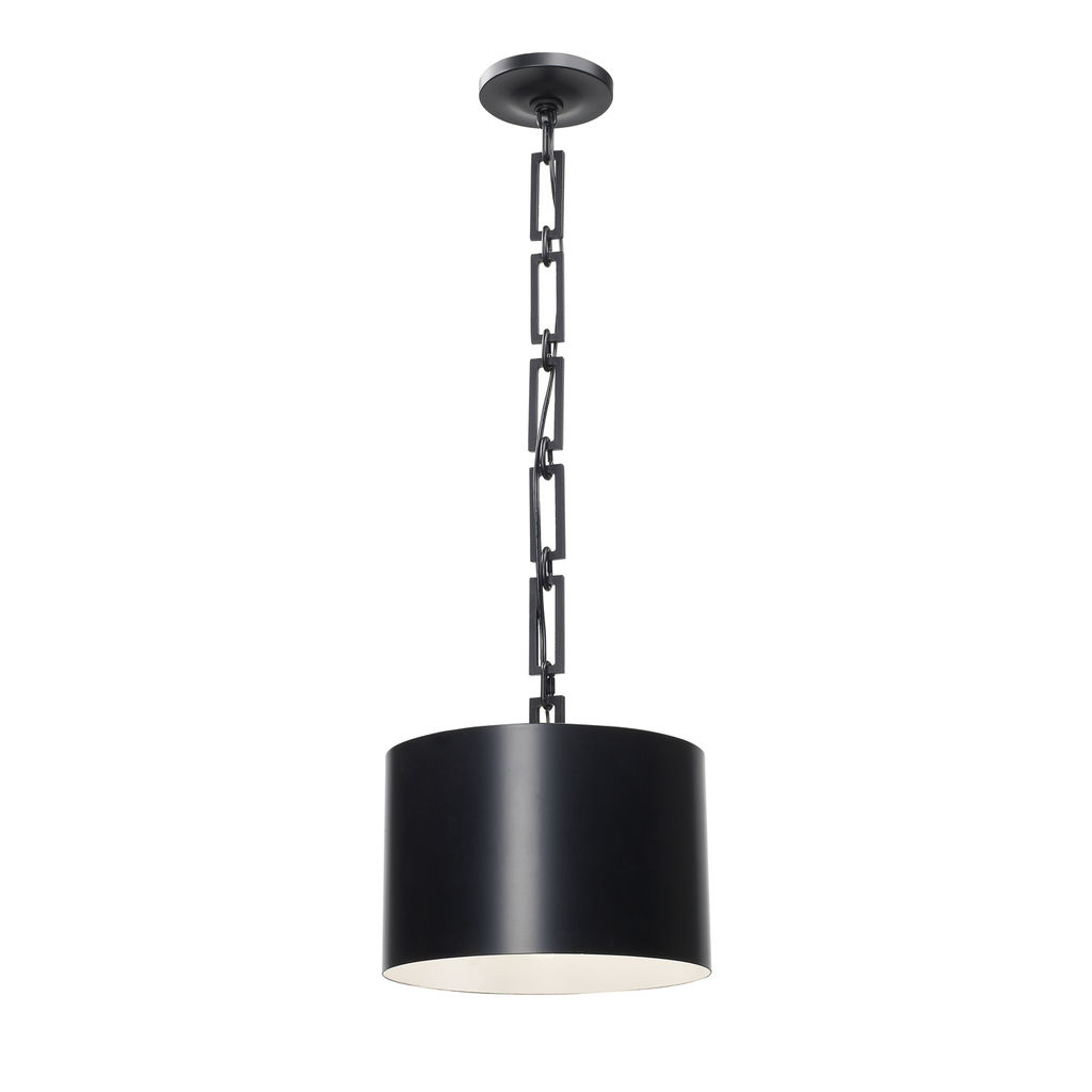 Brian Patrick Flynn For Crystorama Alston 1 Light Matte Black & White Mini Chandelier