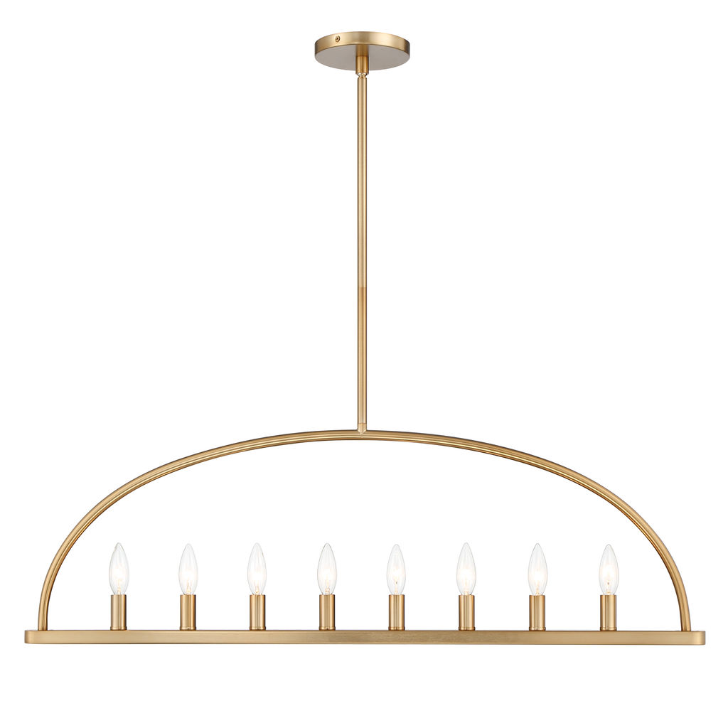 Abbott 8 Light Vibrant Gold Linear Chandelier