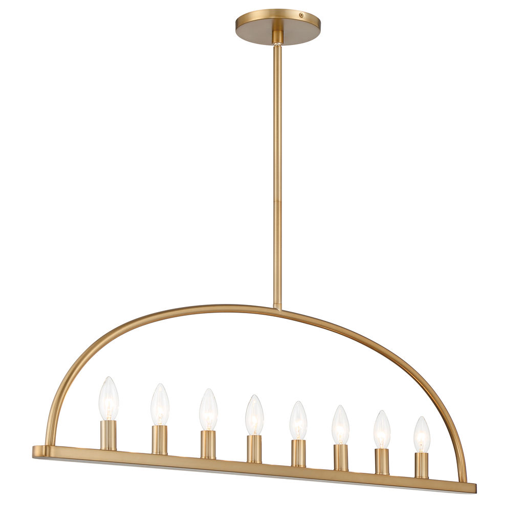 Abbott 8 Light Vibrant Gold Linear Chandelier