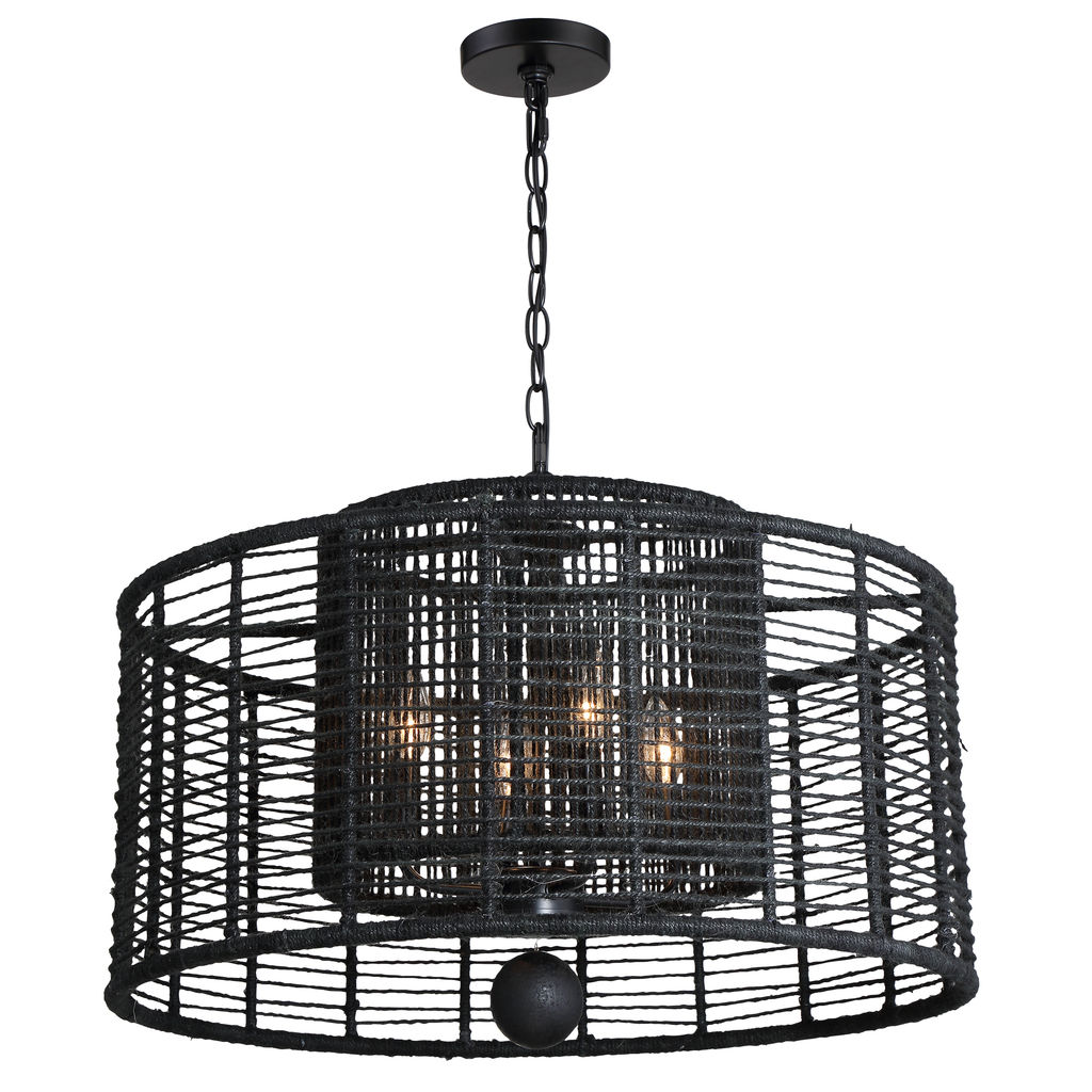 Preview image for Jayna 4 Light Matte Black Chandelier
