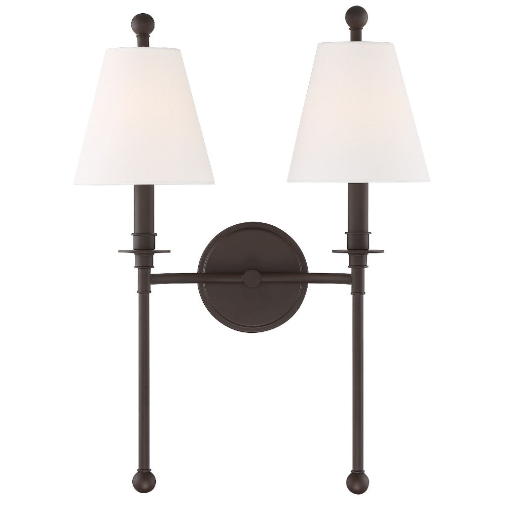 Riverdale 2 Light Dark Bronze Wall Mount