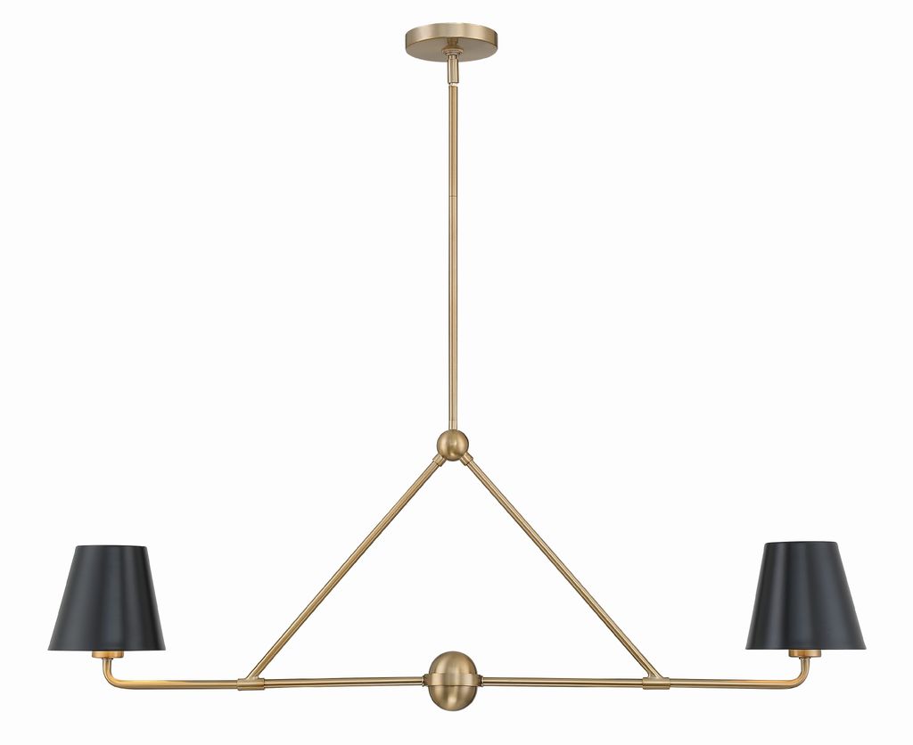 Xavier 2 Light Chandelier, Vibrant Gold