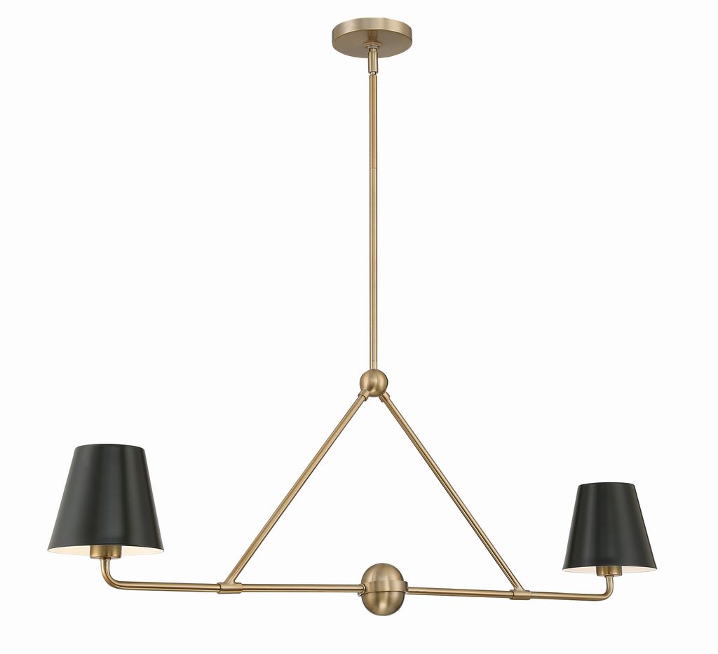 Xavier 2 Light Chandelier, Vibrant Gold