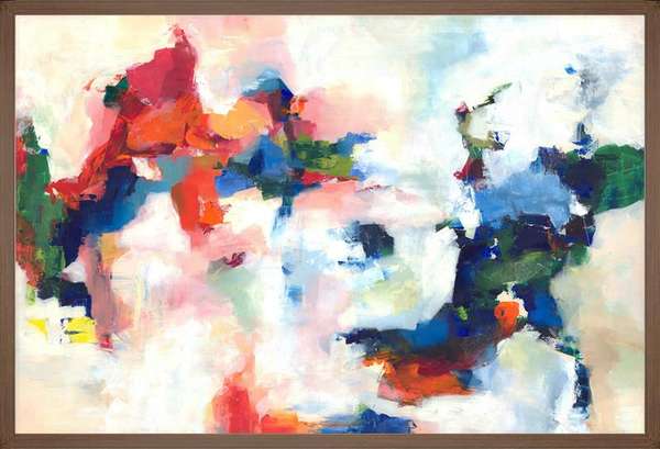 Splash In Danish Walnut Frame, 60 X 40