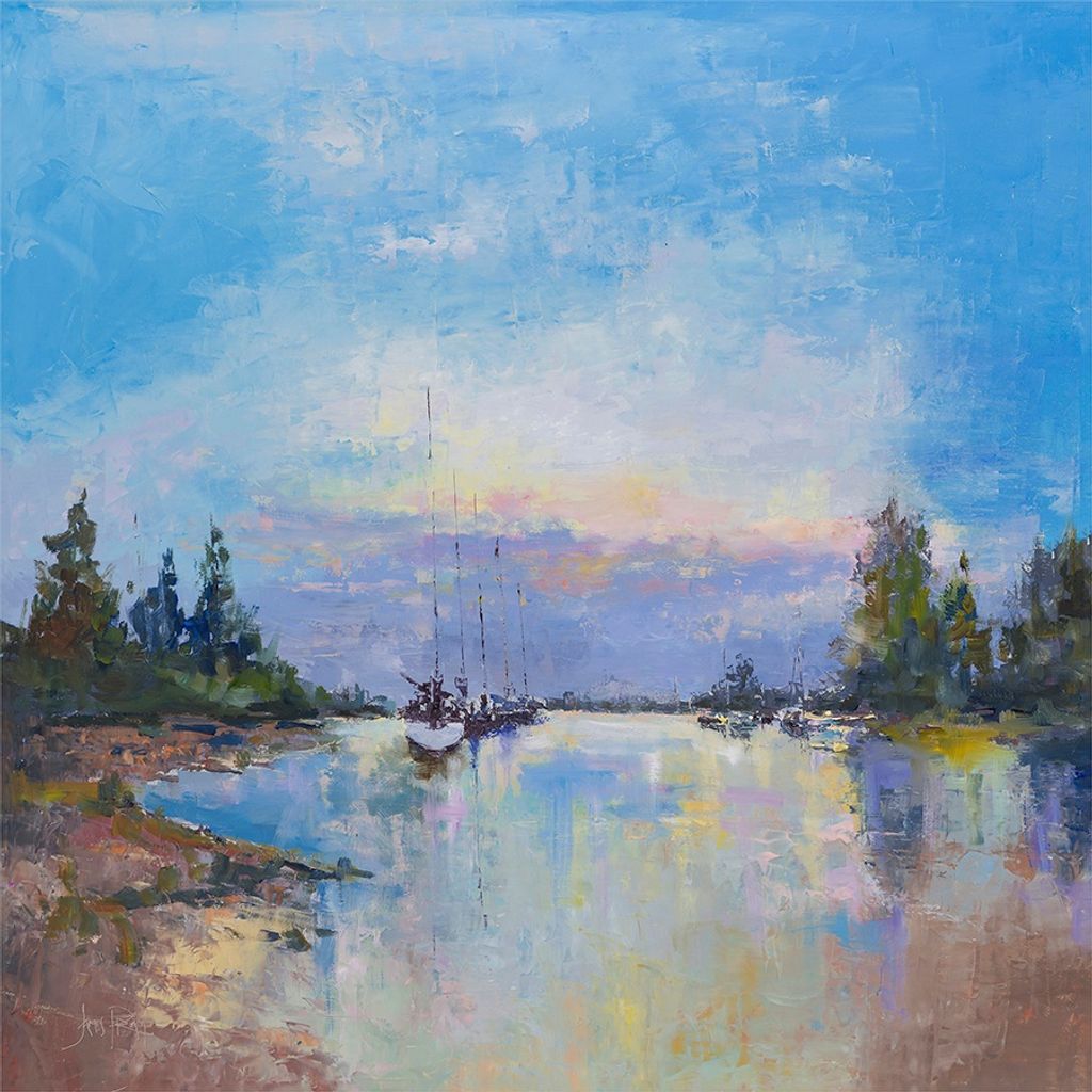 Moored On The Stono River, 47" X 47"