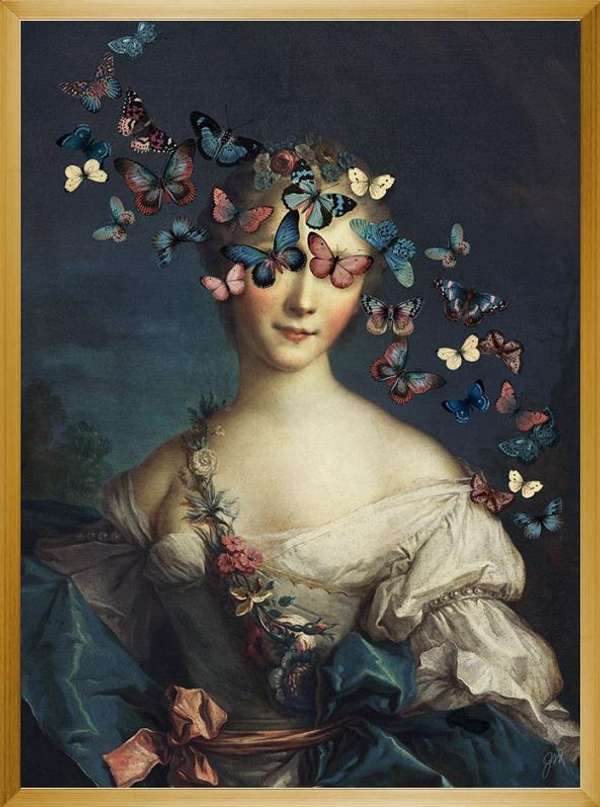 Madame Butterfly In Gold, 27" X 37.5"
