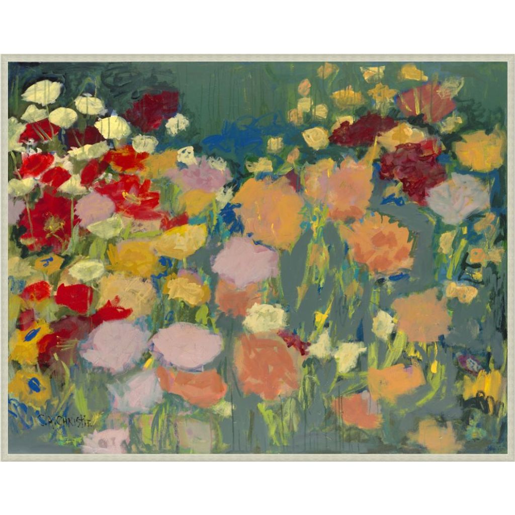 Sorbet Hued Floral Orbs, 58" X 46"