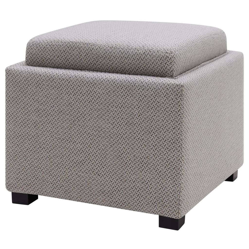 Preview image for Cameron Square Fabric Storage Ottoman W/ Tray, Cardiff Gray