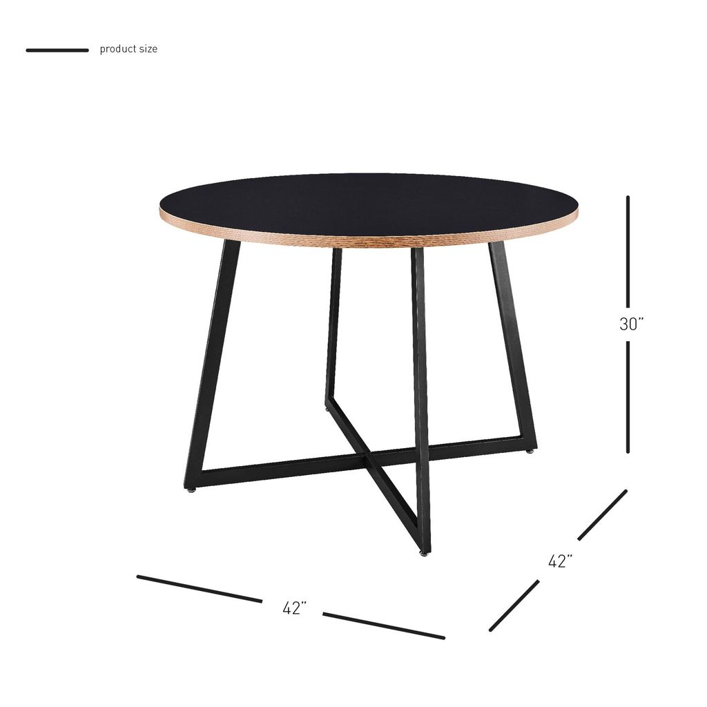 Courtdale Kd 42" Round Dining Table, Black