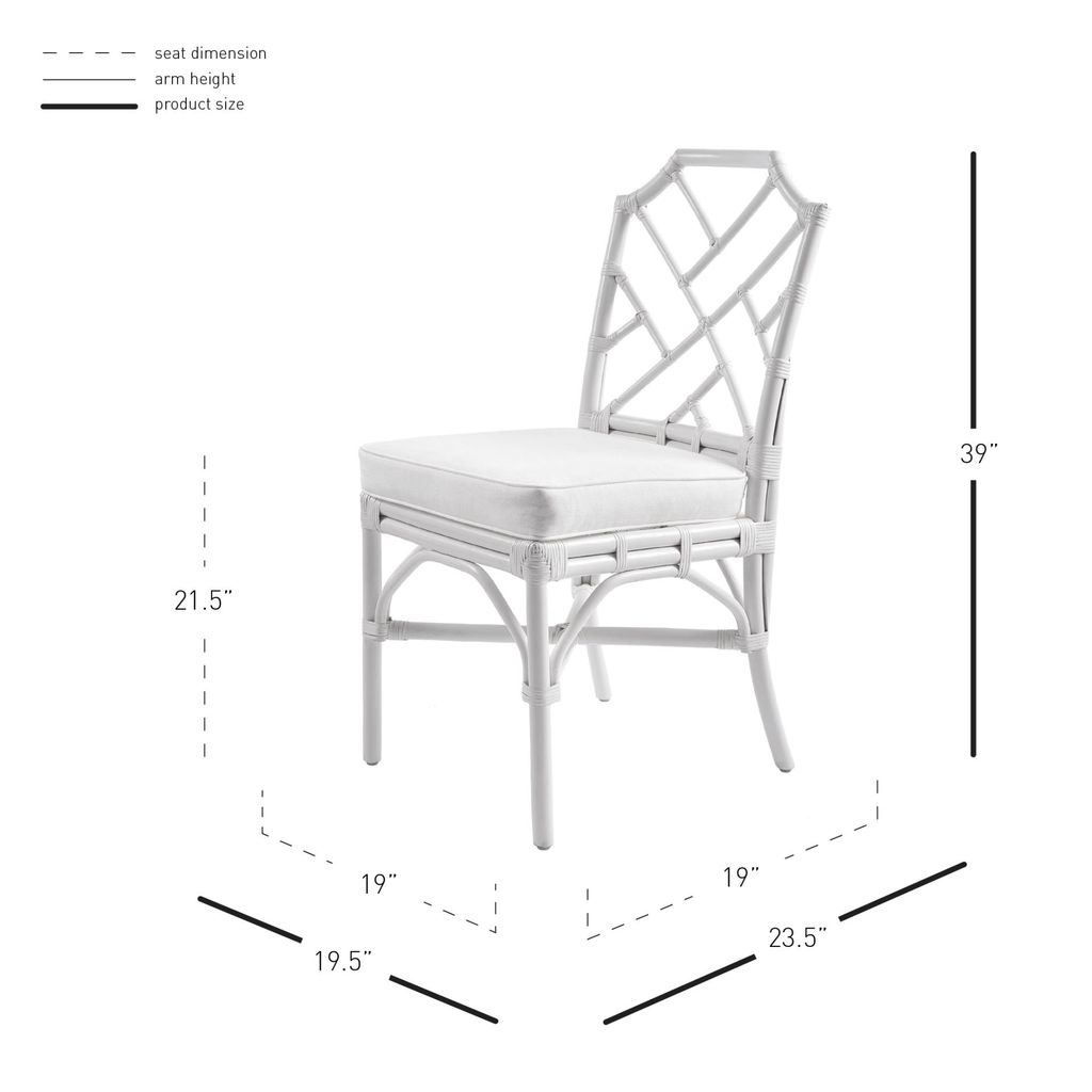 Kara Rattan Dining Side Chair, White