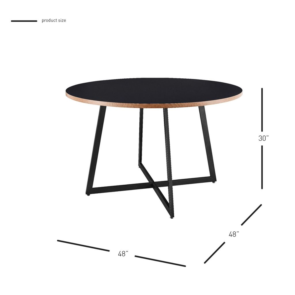 Courtdale Kd 48" Round Dining Table, Black