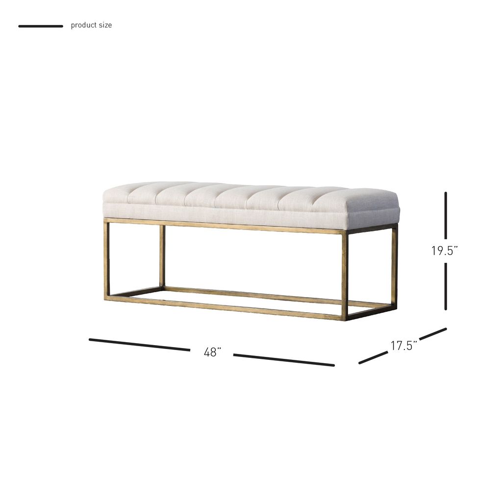 Darius Fabric Bench, Shortbread