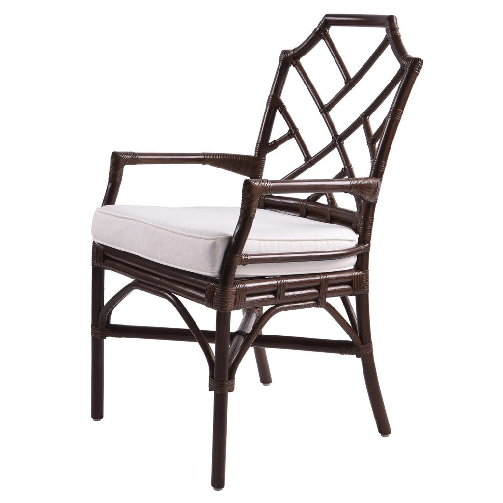 Preview image for Kara Rattan Dining Side Arm Chair, Paloma Brown