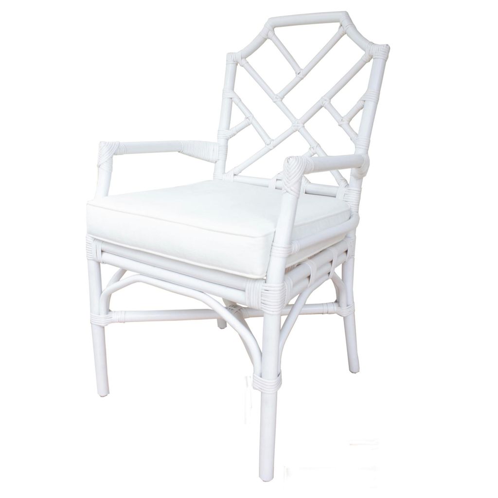 Preview image for Kara Rattan Dining Side Arm Chair, White