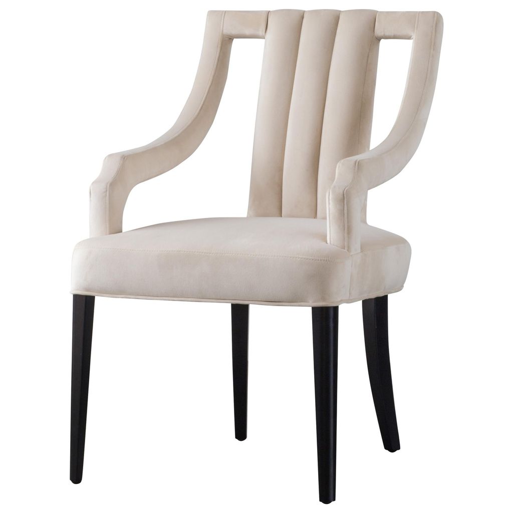 Preview image for Viola Velvet Fabric Klismos Dining Side Chair, Dulce Sand