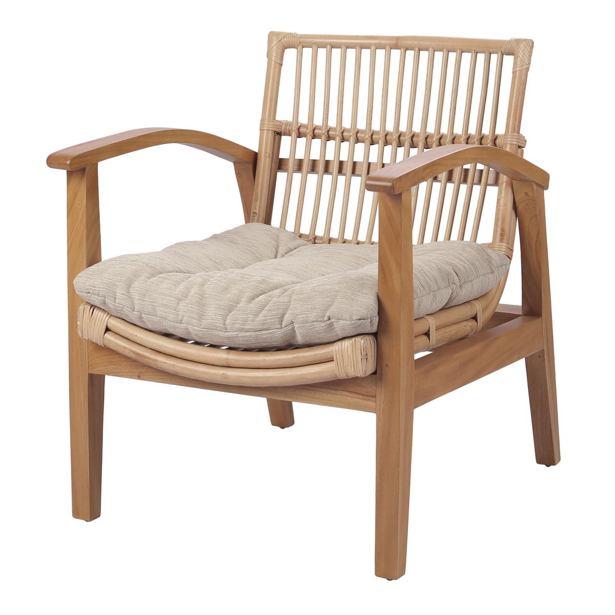 Honey Rattan Accent Arm Chair