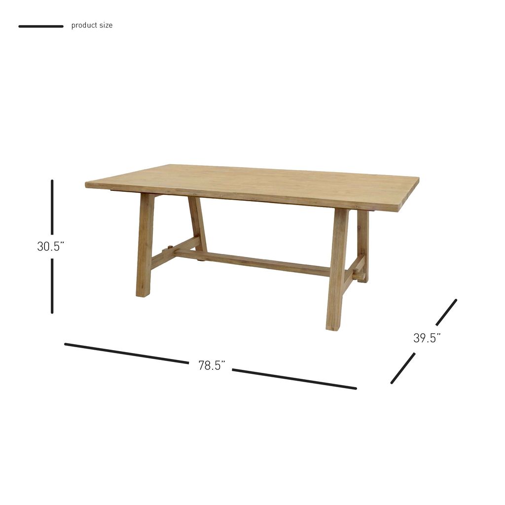 Bedford 79" Rect. Dining Table "A" Base, Brushed Smoke