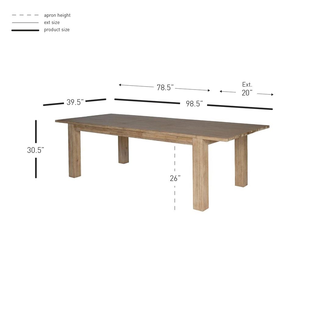Bedford Butterfly Dining Table W/ 20" Ext., Brushed Smoke