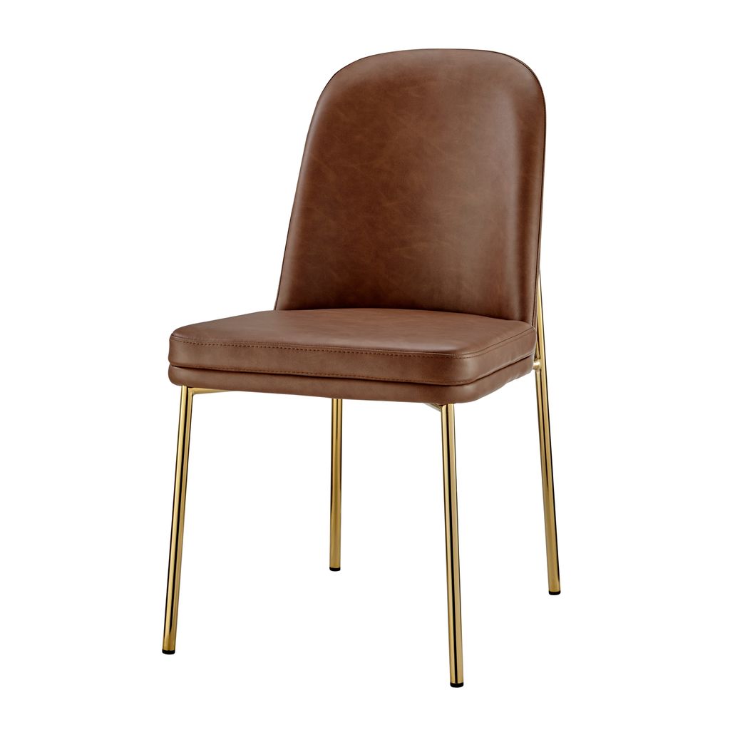Preview image for Keisha Kd Pu Dining Side Chair, Vintage Cognac Set Of 2