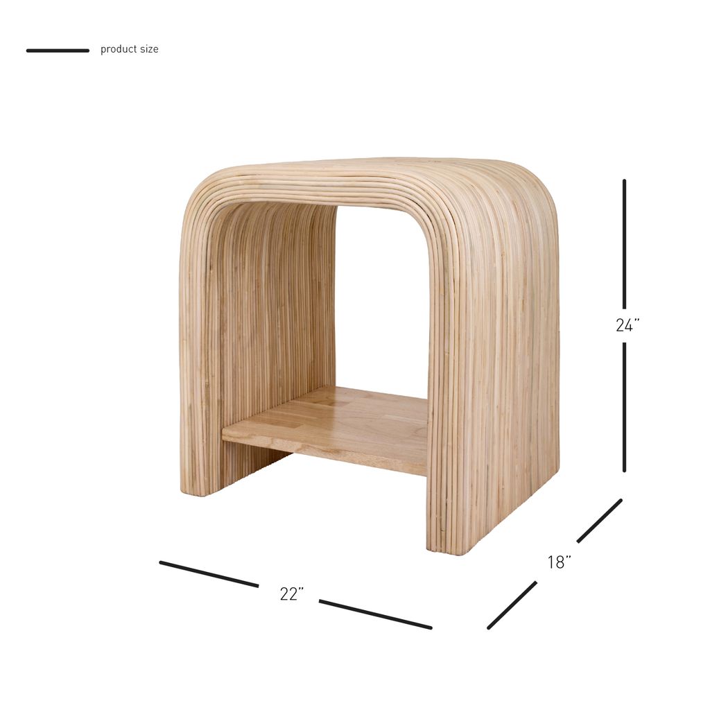 Kyran Rattan Side/End Table, Natural