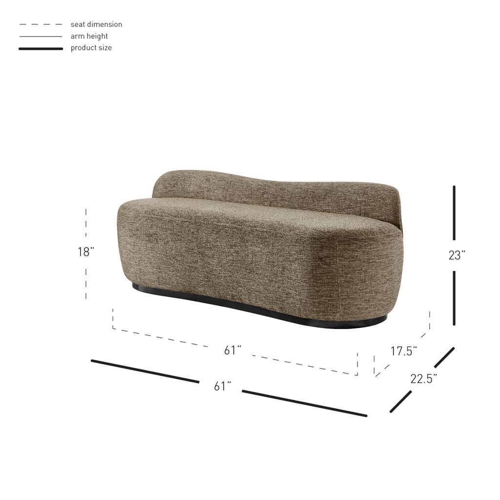 Mandy Fabric Bench, Pasadena Taupe