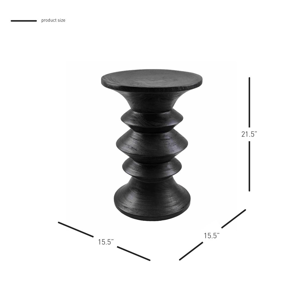 Ziva Trembesi Side/End Table, Black