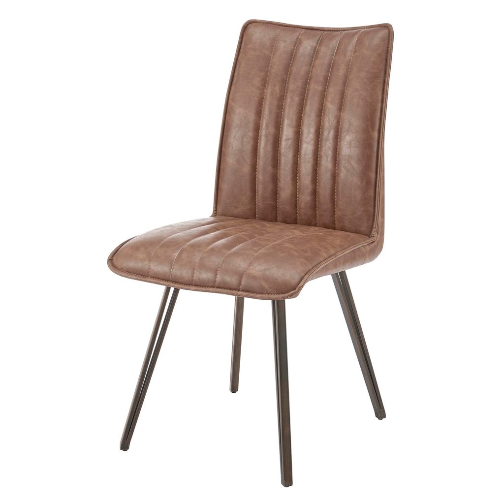 Reino Kd Pu Dining Side Chair, Antique Cigar Brown Set Of 2