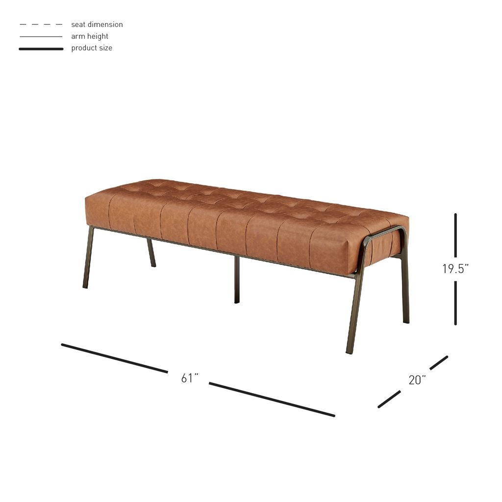 Venturi Pu Tufted Bench, Vintage Cider