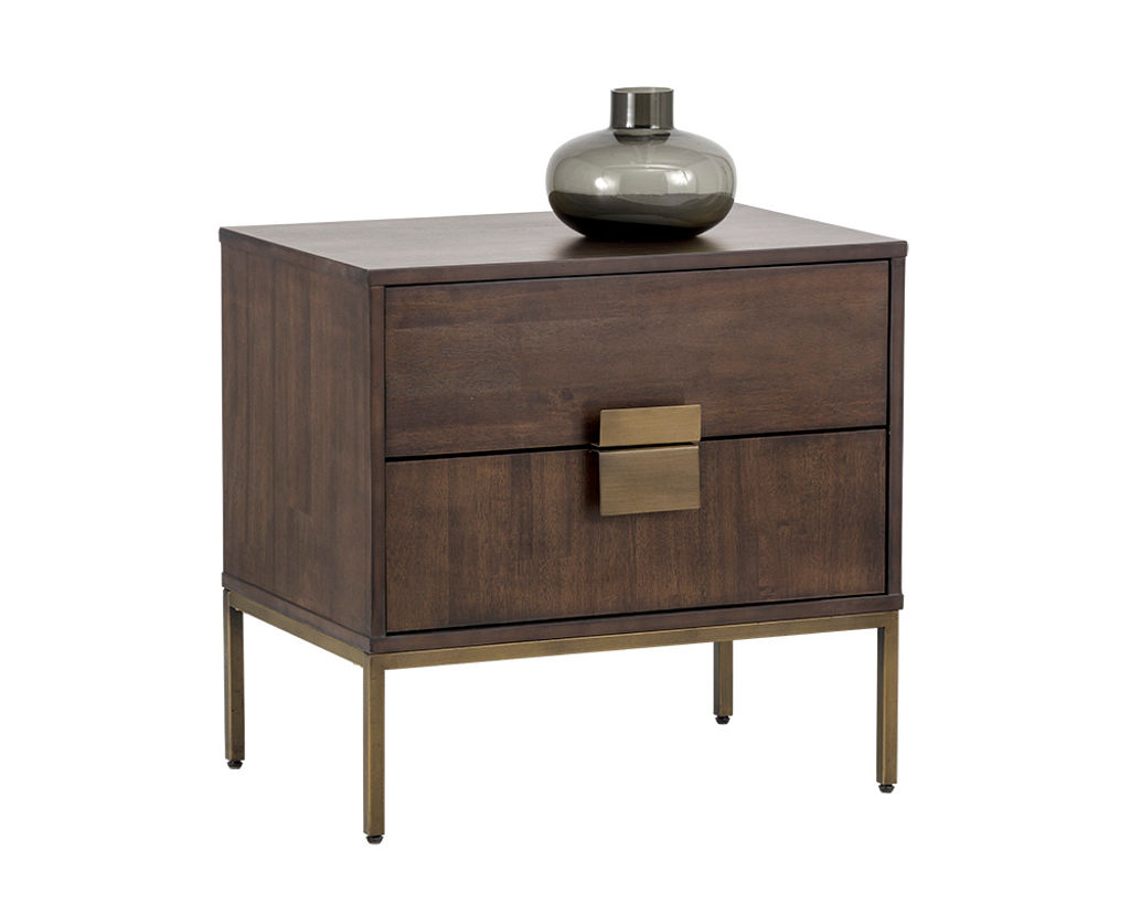 Preview image for Jade Nightstand - Antique Brass - Dark Mango
