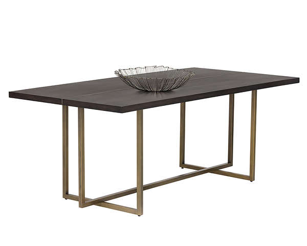 Dining Table - Antique Brass - Dark Mango - 79"