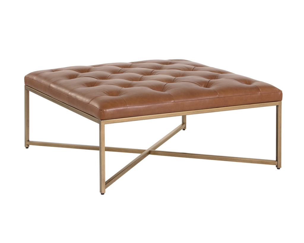 Endall Ottoman - Vintage Camel Leather